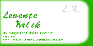 levente malik business card